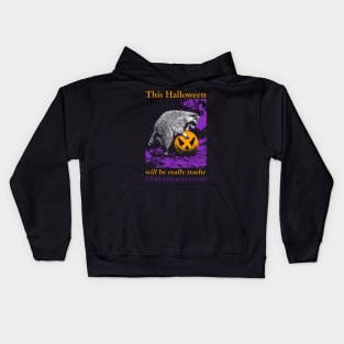 Raccoon's Halloween Kids Hoodie